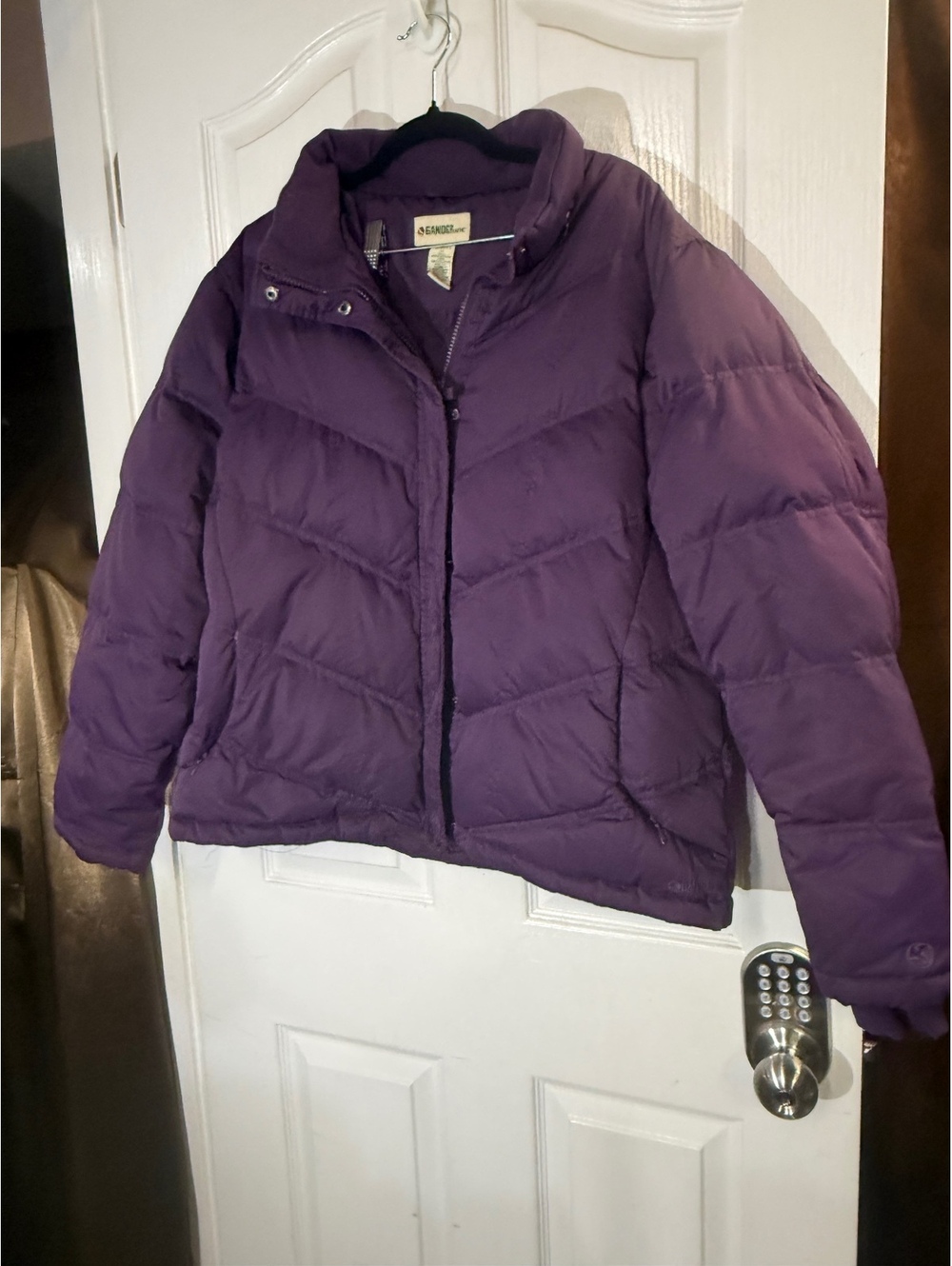 Gander Mtn Womens XL Purple Down Puffer Jacket Goose Down Filled Winter Coat